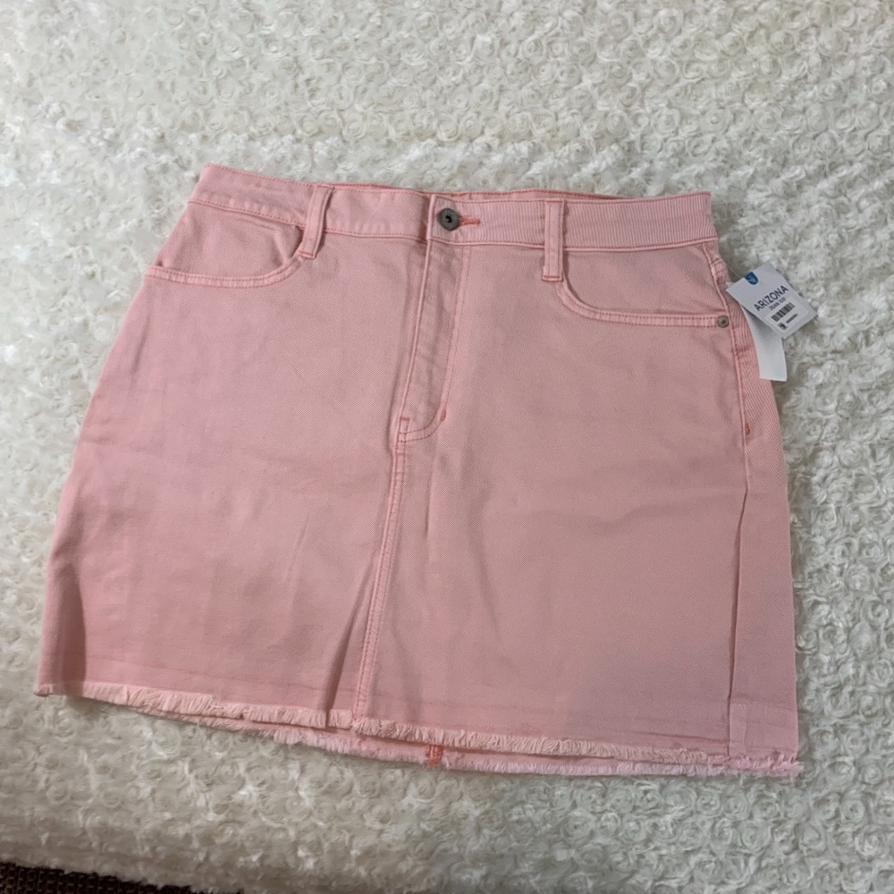 Arizona Jean New Sz 13 juniors Pink Skirt Rough Ed - Picture 1 of 4
